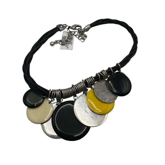 Chico's Necklace NWT Jewlery Statement 19" Adjustable Braided Cord Circles - Picture 4 of 8